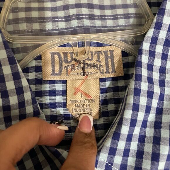 Duluth Trading Co Mens Long Sleeve 100% Cotton Plaid Button Down Shirt L - Picture 3 of 6